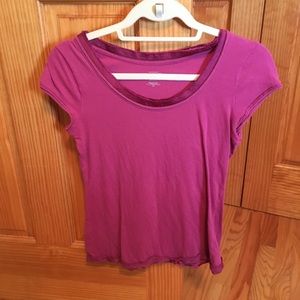 Pink swoop neck tee (Petite)